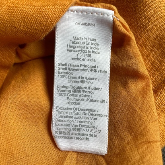 Madewell Maisie Mini Linen Dress Ochre Fresco Orange NWT Size 0 - Picture 8 of 8